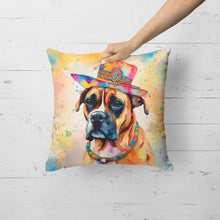 Load image into Gallery viewer, Boxer Hippie Dawg Fabric Decorative Pillow