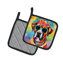 Load image into Gallery viewer, Boxer Hippie Dawg Pot Holders - Set of 2 Decorative Kitchen Helpers | Made in the USA