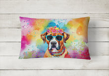 Load image into Gallery viewer, Boxer Hippie Dawg Fabric Decorative Pillow