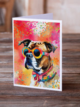 Load image into Gallery viewer, Boxer Hippie Dawg Greeting Cards - Blank Note Cards – 8-Pack of Artist-Designed Cards with Envelopes
