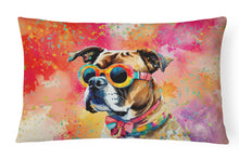 Load image into Gallery viewer, Boxer Hippie Dawg Fabric Decorative Pillow