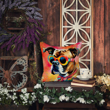 Load image into Gallery viewer, Boxer Hippie Dawg Throw Pillow - 14x14 Decorative Pillow – Art for Your Home &amp; Patio