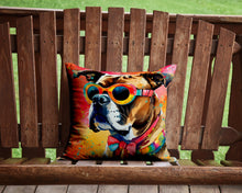 Load image into Gallery viewer, Boxer Hippie Dawg Throw Pillow - 14x14 Decorative Pillow – Art for Your Home &amp; Patio