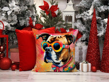 Load image into Gallery viewer, Boxer Hippie Dawg Fabric Decorative Pillow