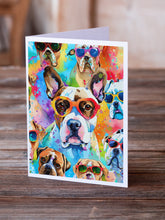 Load image into Gallery viewer, Boxer Hippie Dawg Greeting Cards - Blank Note Cards – 8-Pack of Artist-Designed Cards with Envelopes