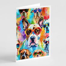 Load image into Gallery viewer, Boxer Hippie Dawg Greeting Cards - Blank Note Cards – 8-Pack of Artist-Designed Cards with Envelopes