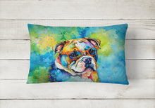 Load image into Gallery viewer, English Bulldog Hippie Dawg Fabric Decorative Pillow