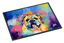 Load image into Gallery viewer, English Bulldog Hippie Dawg Doormat - 24x36 Decorative Floor Mat – Indoor/Outdoor Rug with Artistic Flair