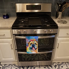 Load image into Gallery viewer, English Bulldog Hippie Dawg Kitchen Towel