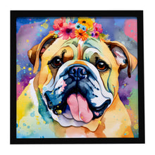 Load image into Gallery viewer, English Bulldog Hippie Dawg Framed Metal Print