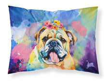 Load image into Gallery viewer, English Bulldog Hippie Dawg Standard Pillowcase – Artistic Decorative Front, White Back