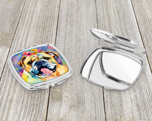 Load image into Gallery viewer, English Bulldog Hippie Dawg Compact Mirror – Stylish Purse Mirror with Artistic Covers