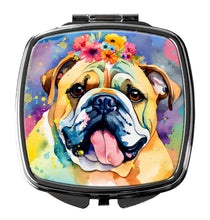 Load image into Gallery viewer, English Bulldog Hippie Dawg Compact Mirror – Stylish Purse Mirror with Artistic Covers