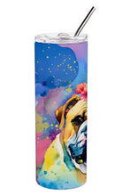 Load image into Gallery viewer, English Bulldog Hippie Dawg Stainless Steel Skinny Tumbler