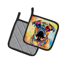 Load image into Gallery viewer, Bullmastiff Hippie Dawg Pot Holders - Set of 2 Decorative Kitchen Helpers | Made in the USA
