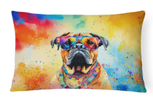 Load image into Gallery viewer, Bullmastiff Hippie Dawg Fabric Decorative Pillow