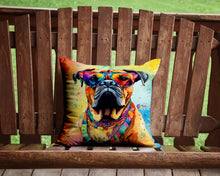 Load image into Gallery viewer, Bullmastiff Hippie Dawg Throw Pillow - 14x14 Decorative Pillow – Art for Your Home &amp; Patio