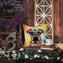 Load image into Gallery viewer, Bullmastiff Hippie Dawg Fabric Decorative Pillow