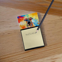 Load image into Gallery viewer, Bullmastiff Hippie Dawg Sticky Note Holder- Refiilable Desk Accessory Note Pad