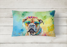 Load image into Gallery viewer, Bullmastiff Hippie Dawg Fabric Decorative Pillow