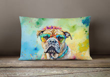 Load image into Gallery viewer, Bullmastiff Hippie Dawg Fabric Decorative Pillow