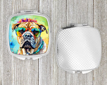 Load image into Gallery viewer, Bullmastiff Hippie Dawg Compact Mirror – Stylish Purse Mirror with Artistic Covers