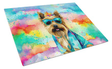 Load image into Gallery viewer, Cairn Terrier Hippie Dawg Glass Cutting Boards – Durable, Decorative Kitchen Art Large