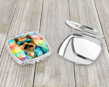 Load image into Gallery viewer, Cairn Terrier Hippie Dawg Compact Mirror – Stylish Purse Mirror with Artistic Covers