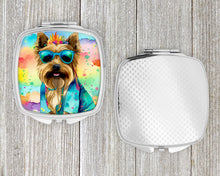 Load image into Gallery viewer, Cairn Terrier Hippie Dawg Compact Mirror – Stylish Purse Mirror with Artistic Covers