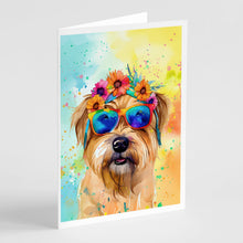 Load image into Gallery viewer, Cairn Terrier Hippie Dawg Greeting Cards - Blank Note Cards – 8-Pack of Artist-Designed Cards with Envelopes