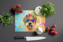 Load image into Gallery viewer, Cairn Terrier Hippie Dawg Glass Cutting Boards – Durable, Decorative Kitchen Art Large