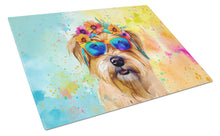 Load image into Gallery viewer, Cairn Terrier Hippie Dawg Glass Cutting Boards – Durable, Decorative Kitchen Art Large