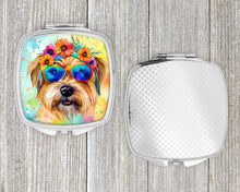 Load image into Gallery viewer, Cairn Terrier Hippie Dawg Compact Mirror – Stylish Purse Mirror with Artistic Covers
