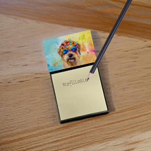 Load image into Gallery viewer, Cairn Terrier Hippie Dawg Sticky Note Holder- Refiilable Desk Accessory Note Pad