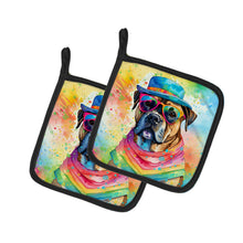 Load image into Gallery viewer, Cane Corso Hippie Dawg Pot Holders - Set of 2 Decorative Kitchen Helpers | Made in the USA