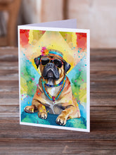 Load image into Gallery viewer, Cane Corso Hippie Dawg Greeting Cards - Blank Note Cards – 8-Pack of Artist-Designed Cards with Envelopes