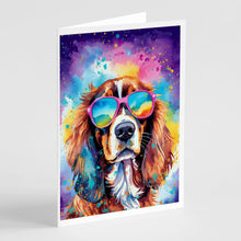 Load image into Gallery viewer, Cavalier Spaniel Hippie Dawg Greeting Cards - Blank Note Cards – 8-Pack of Artist-Designed Cards with Envelopes