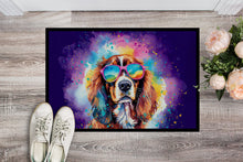 Load image into Gallery viewer, Cavalier Spaniel Hippie Dawg Doormat - 24x36 Decorative Floor Mat – Indoor/Outdoor Rug with Artistic Flair