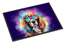 Load image into Gallery viewer, Cavalier Spaniel Hippie Dawg Doormat - 24x36 Decorative Floor Mat – Indoor/Outdoor Rug with Artistic Flair
