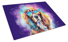 Load image into Gallery viewer, Cavalier Spaniel Hippie Dawg Glass Cutting Boards – Durable, Decorative Kitchen Art Large