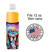Load image into Gallery viewer, Cavalier Spaniel Hippie Dawg Slim Can Huggers – Fun, Functional Drink Coolers for Every Occasion