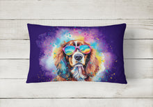 Load image into Gallery viewer, Cavalier Spaniel Hippie Dawg Fabric Decorative Pillow