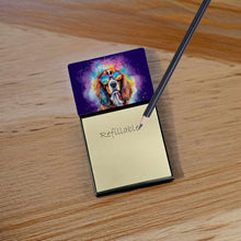 Load image into Gallery viewer, Cavalier Spaniel Hippie Dawg Sticky Note Holder- Refiilable Desk Accessory Note Pad