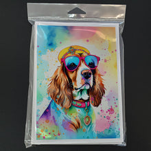 Load image into Gallery viewer, Cavalier Spaniel Hippie Dawg Greeting Cards - Blank Note Cards – 8-Pack of Artist-Designed Cards with Envelopes