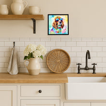 Load image into Gallery viewer, Cavalier Spaniel Hippie Dawg Framed Metal Print