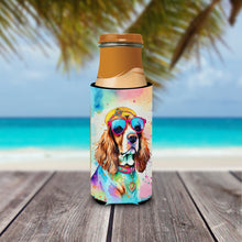 Load image into Gallery viewer, Cavalier Spaniel Hippie Dawg Slim Can Huggers – Fun, Functional Drink Coolers for Every Occasion