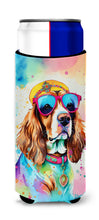 Load image into Gallery viewer, Cavalier Spaniel Hippie Dawg Slim Can Huggers – Fun, Functional Drink Coolers for Every Occasion