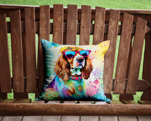Load image into Gallery viewer, Cavalier Spaniel Hippie Dawg Throw Pillow - 14x14 Decorative Pillow – Art for Your Home &amp; Patio