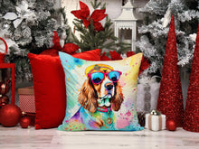 Load image into Gallery viewer, Cavalier Spaniel Hippie Dawg Fabric Decorative Pillow