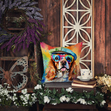 Load image into Gallery viewer, Cavalier Spaniel Hippie Dawg Throw Pillow - 14x14 Decorative Pillow – Art for Your Home &amp; Patio